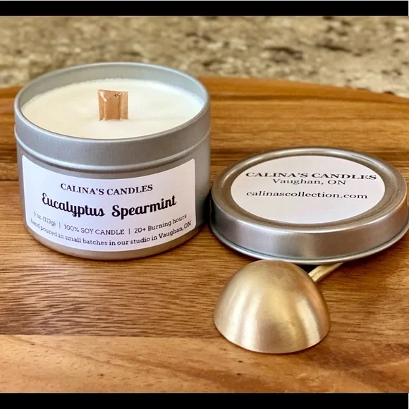 Eucalyptus Spearmint | Scented Candle | Wooden Wick - Picture 3 of 4